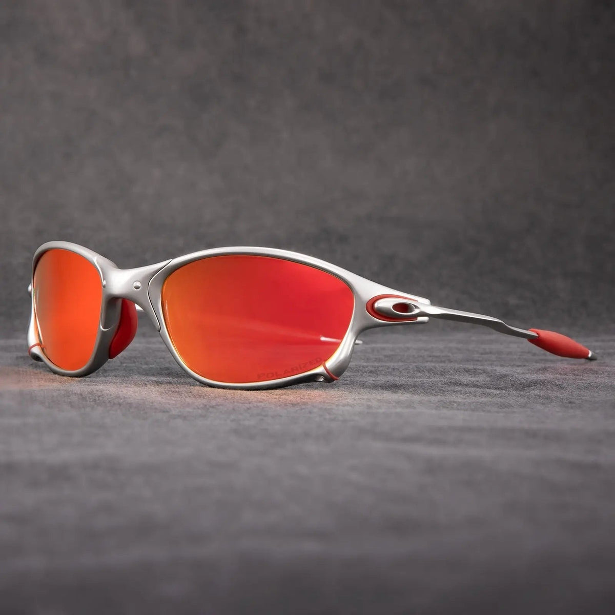 Reeve polarized sport sunglasses - Red/Silver