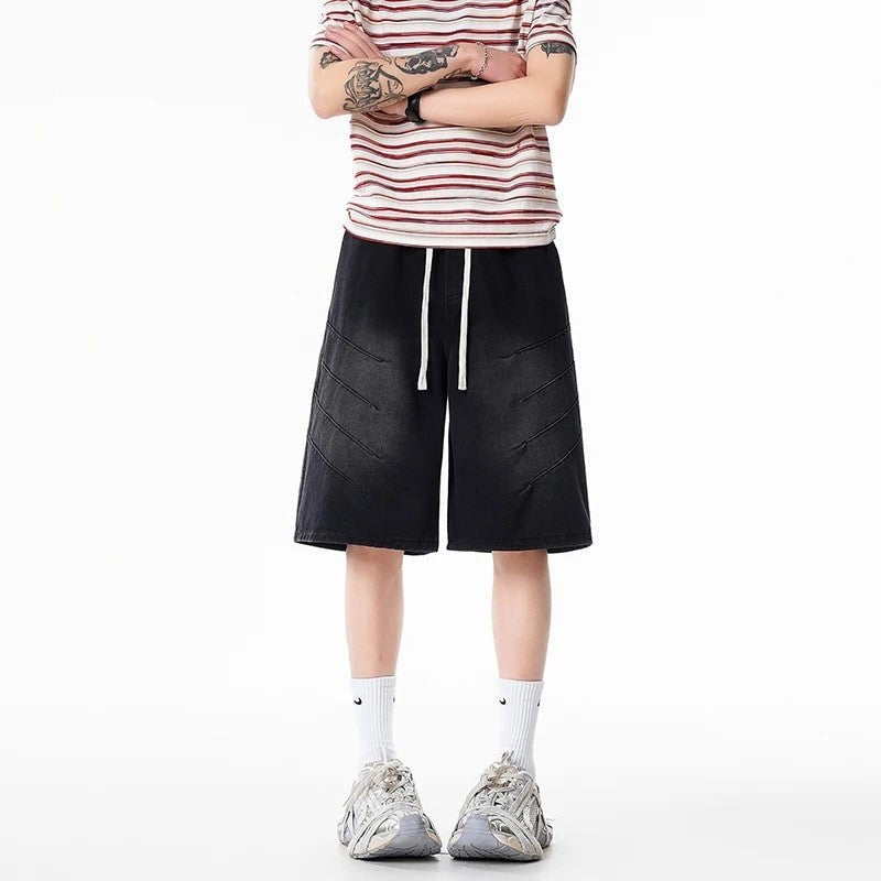 Rocco knee length denim shorts - Black