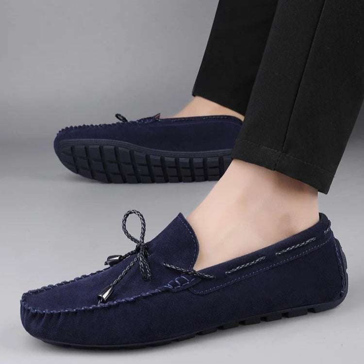 Henry Loafers - Blue on foot