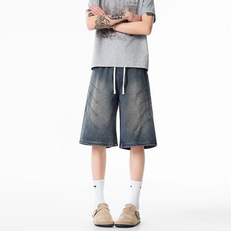 Rocco knee length denim shorts - Blue