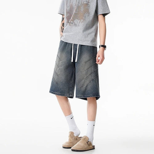 Rocco knee length denim shorts - detail view