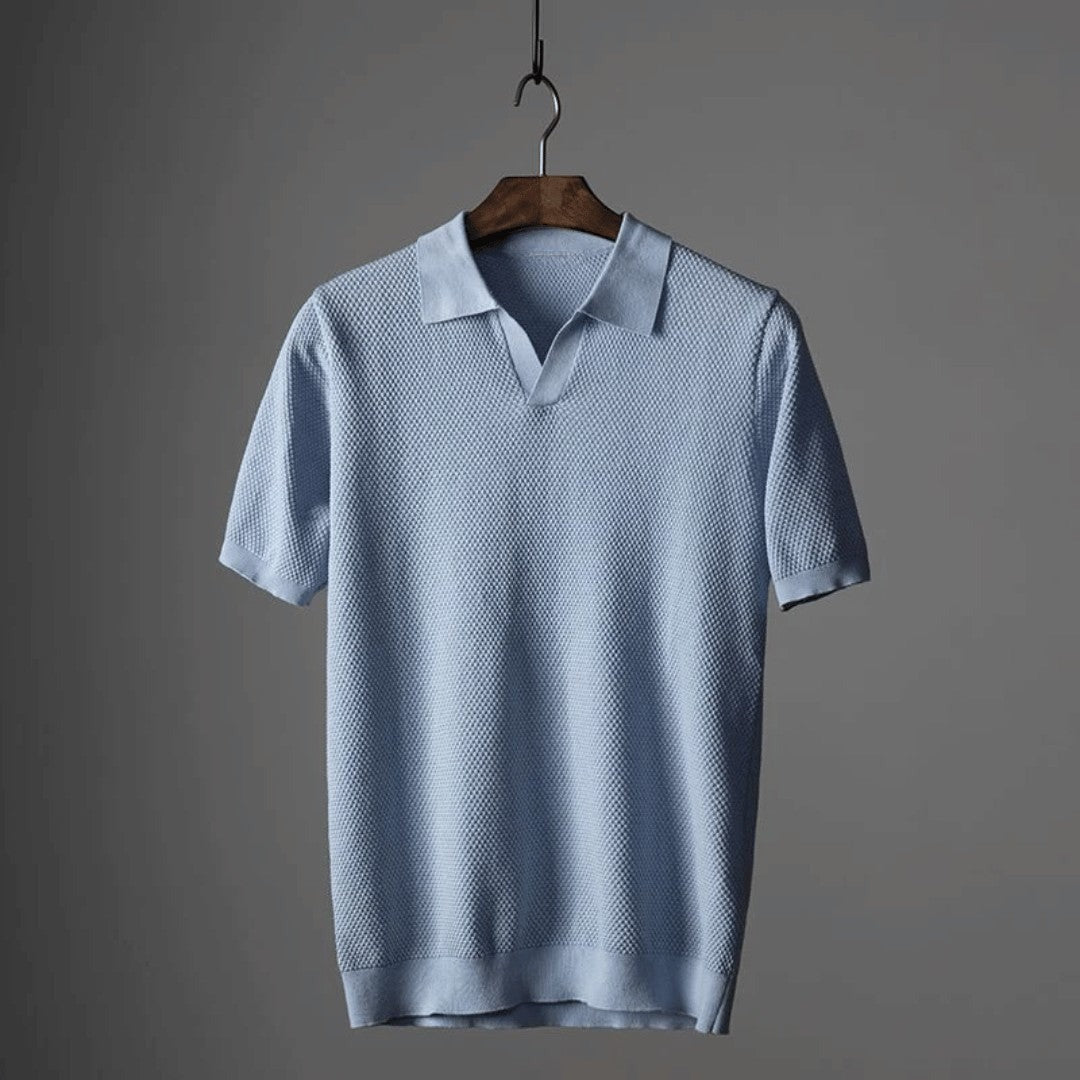Rory knit polo - Sky Blue
