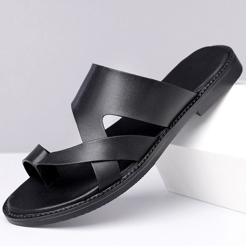 Rory toe loop leather sandals - Black