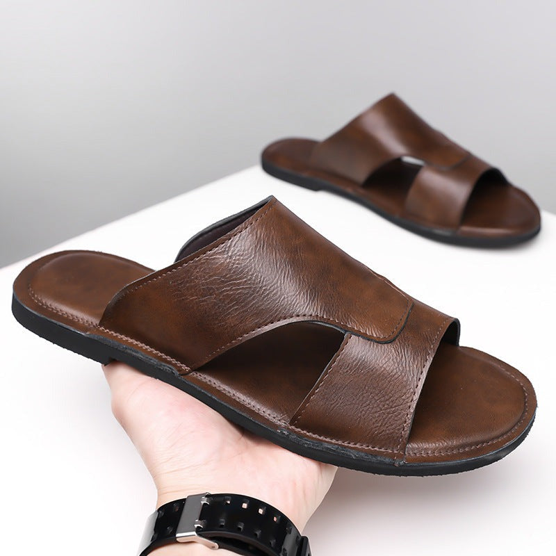 Rory leather slide sandals - Brown