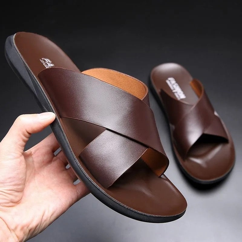 Roy slide sandals - Brown