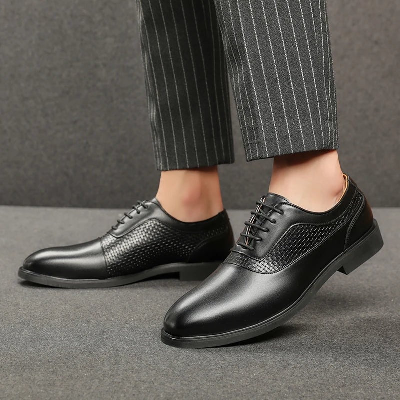 Ruben leather oxford dress shoes - Black