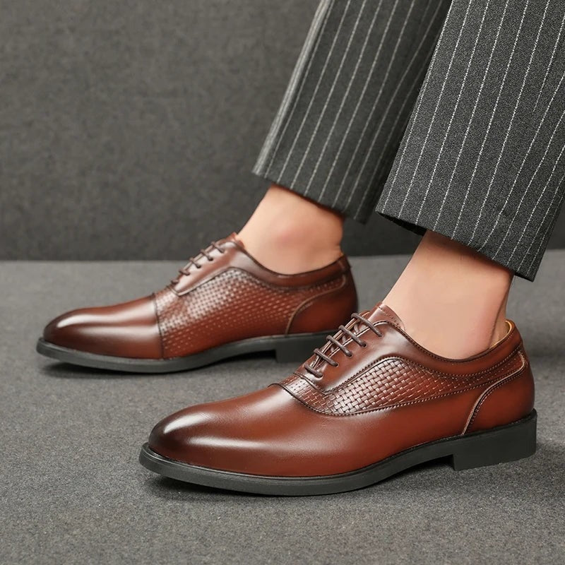 Ruben leather oxford dress shoes - Brown