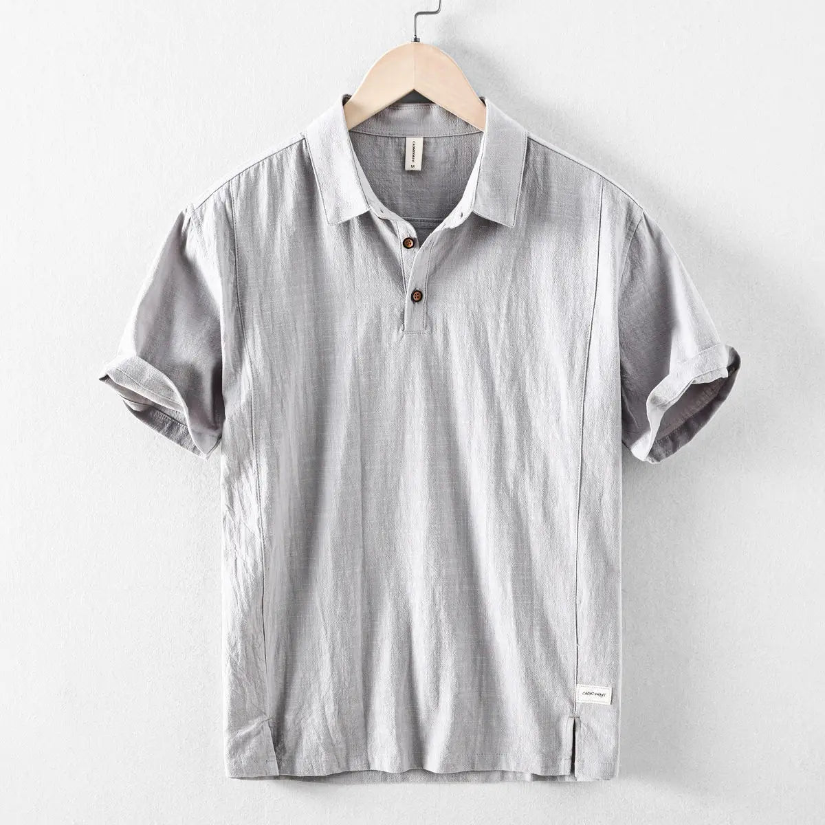 Gray linen polo