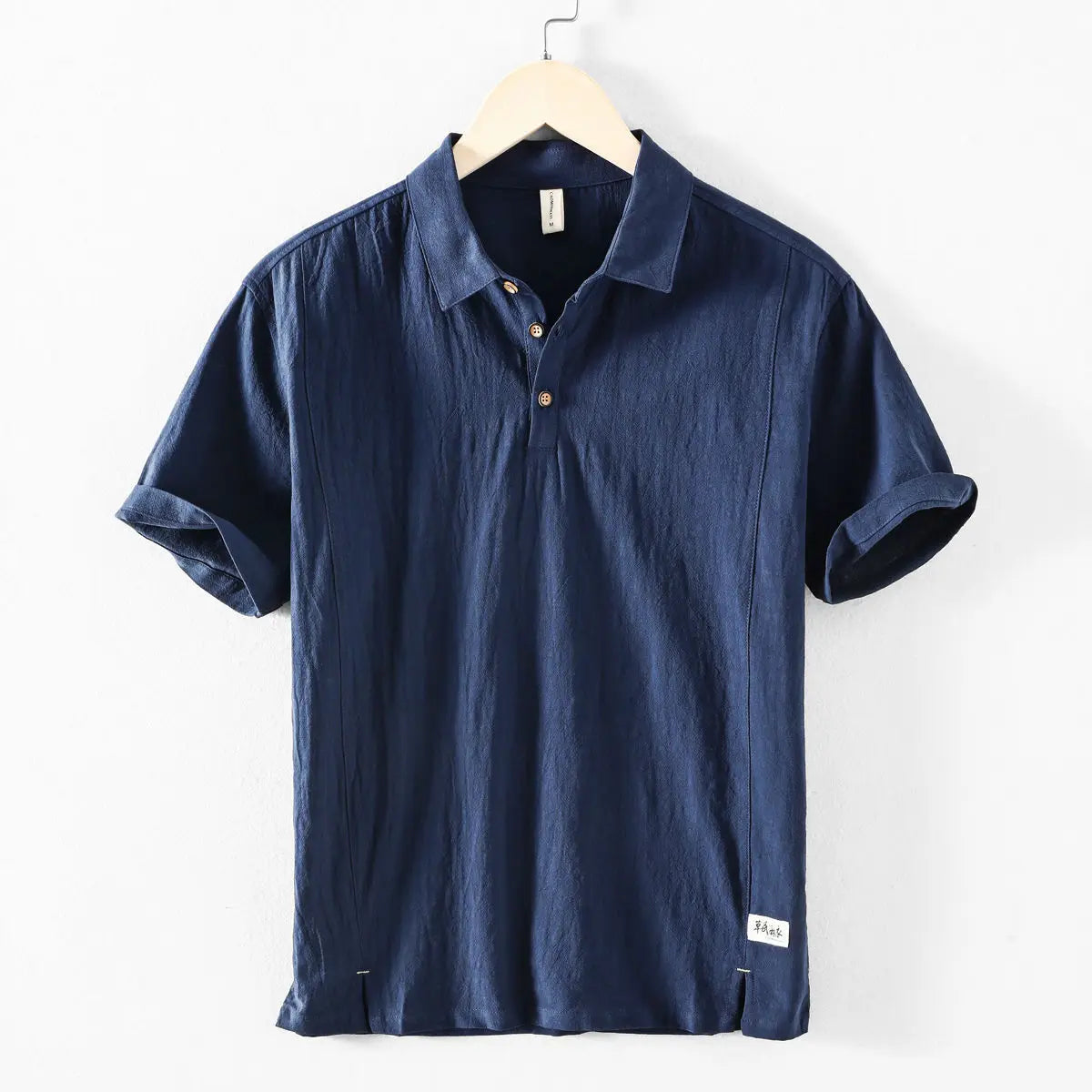 Navy Blue linen polo