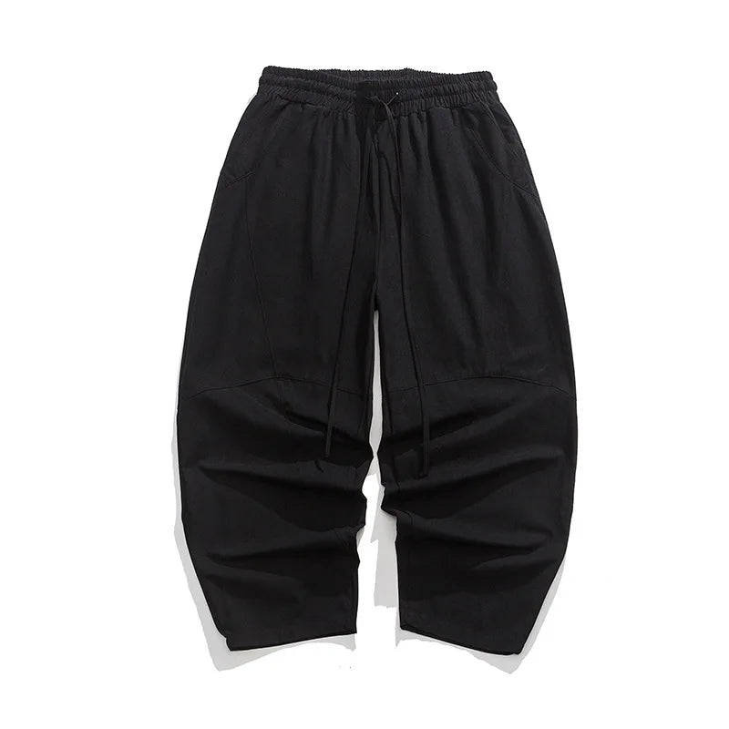 Noah | Men's Baggy Wide Leg Drawstring Linen Pants
