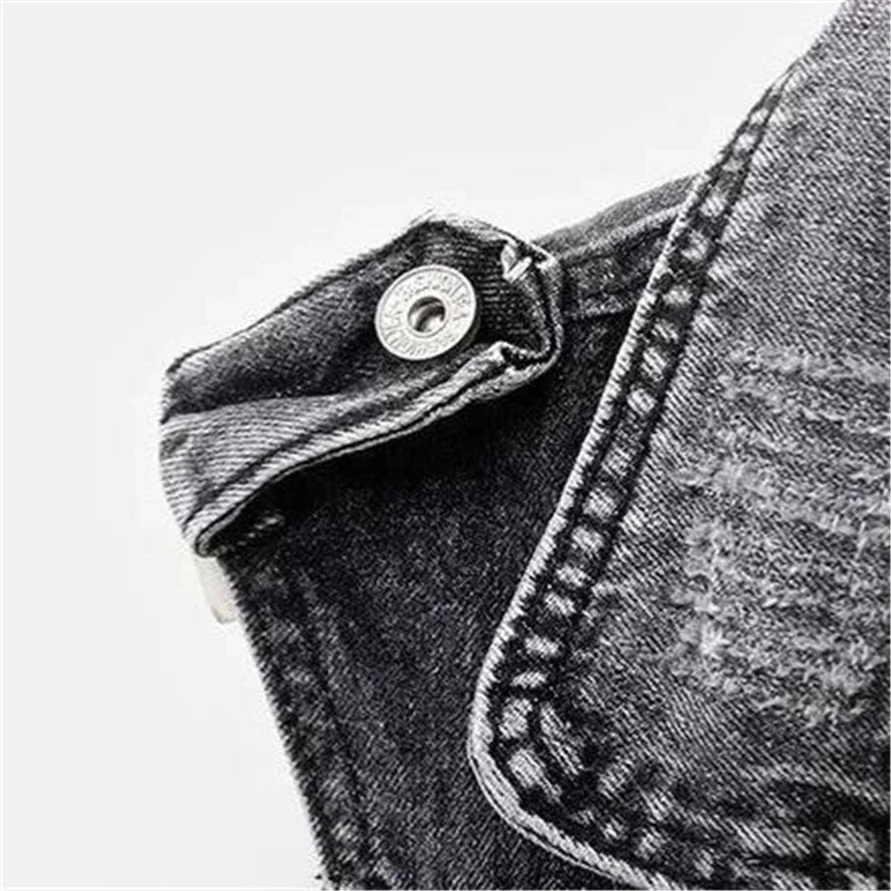 Jane | Women's Cropped Moto Denim Vest