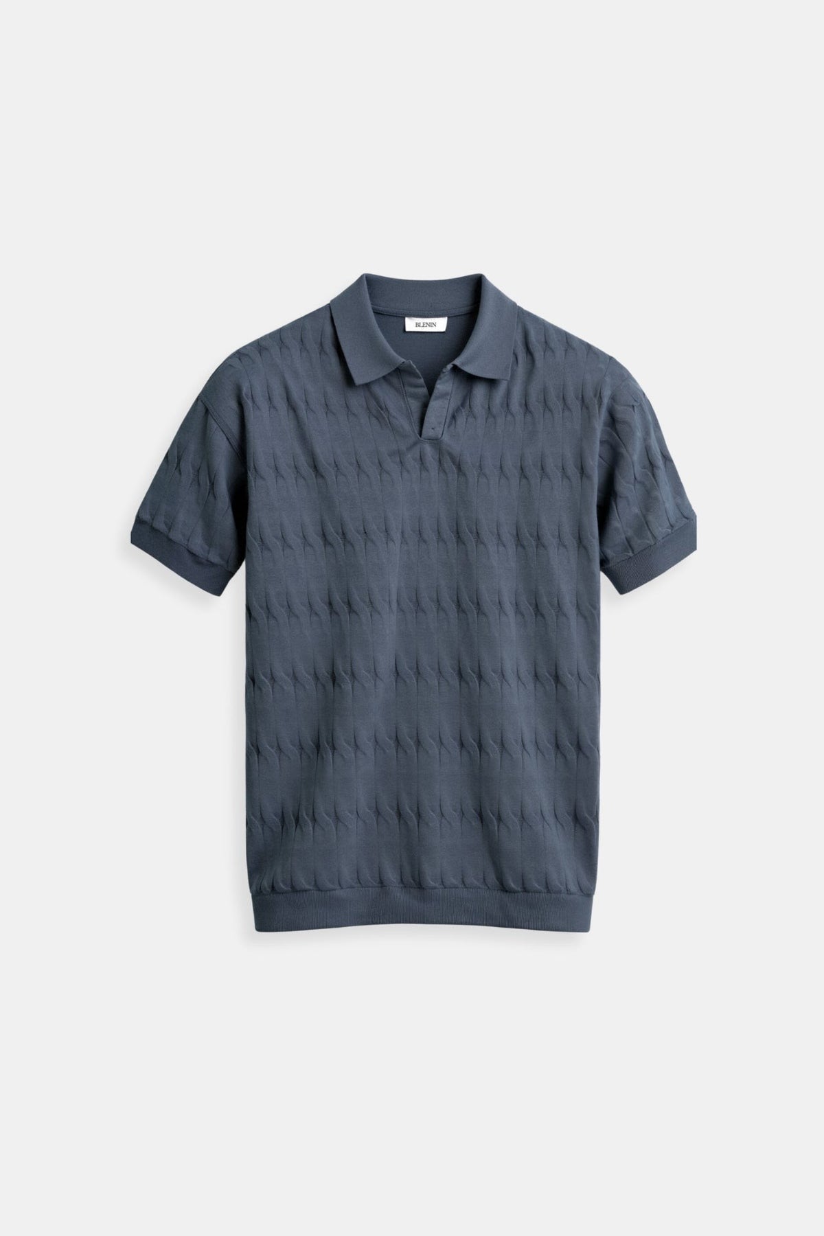 Sage knit polo shirt - Blue