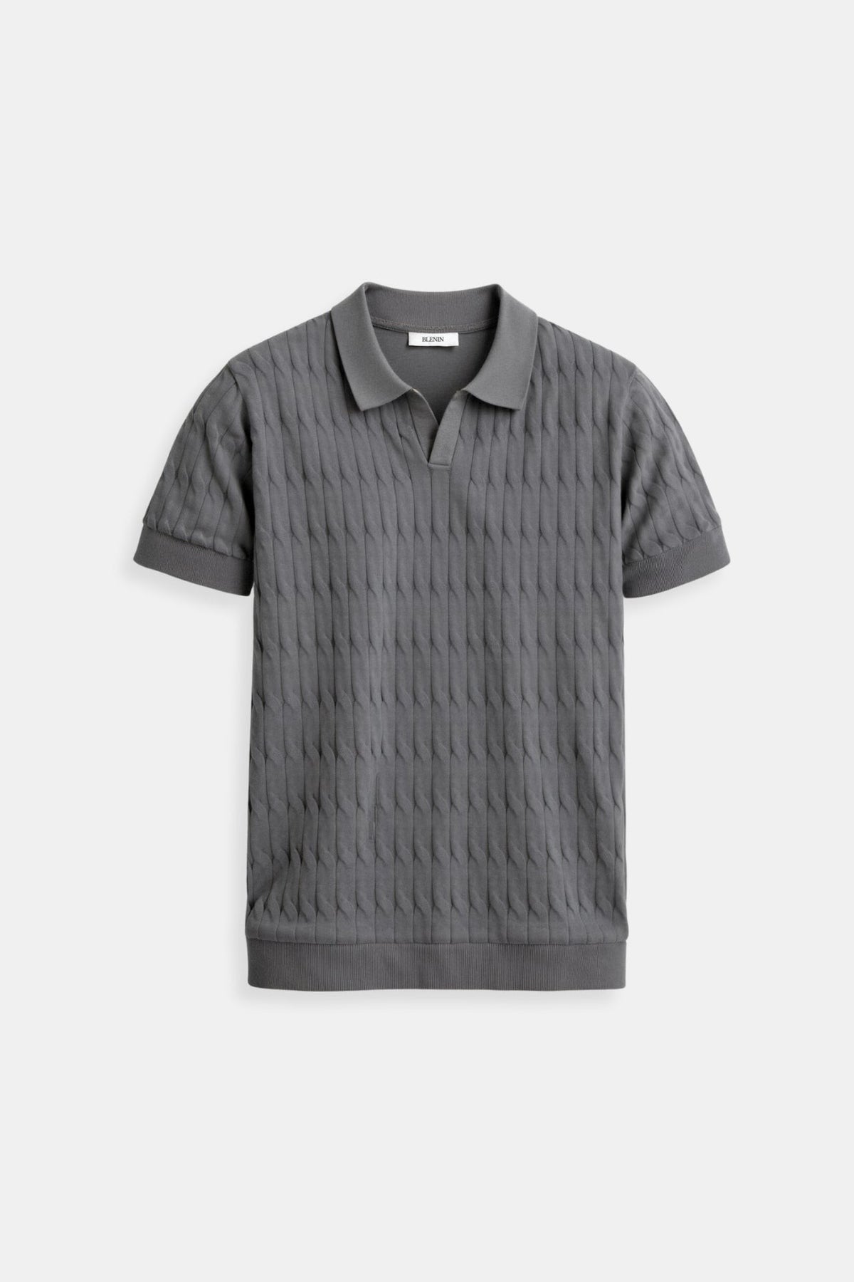 Sage knit polo shirt - Gray