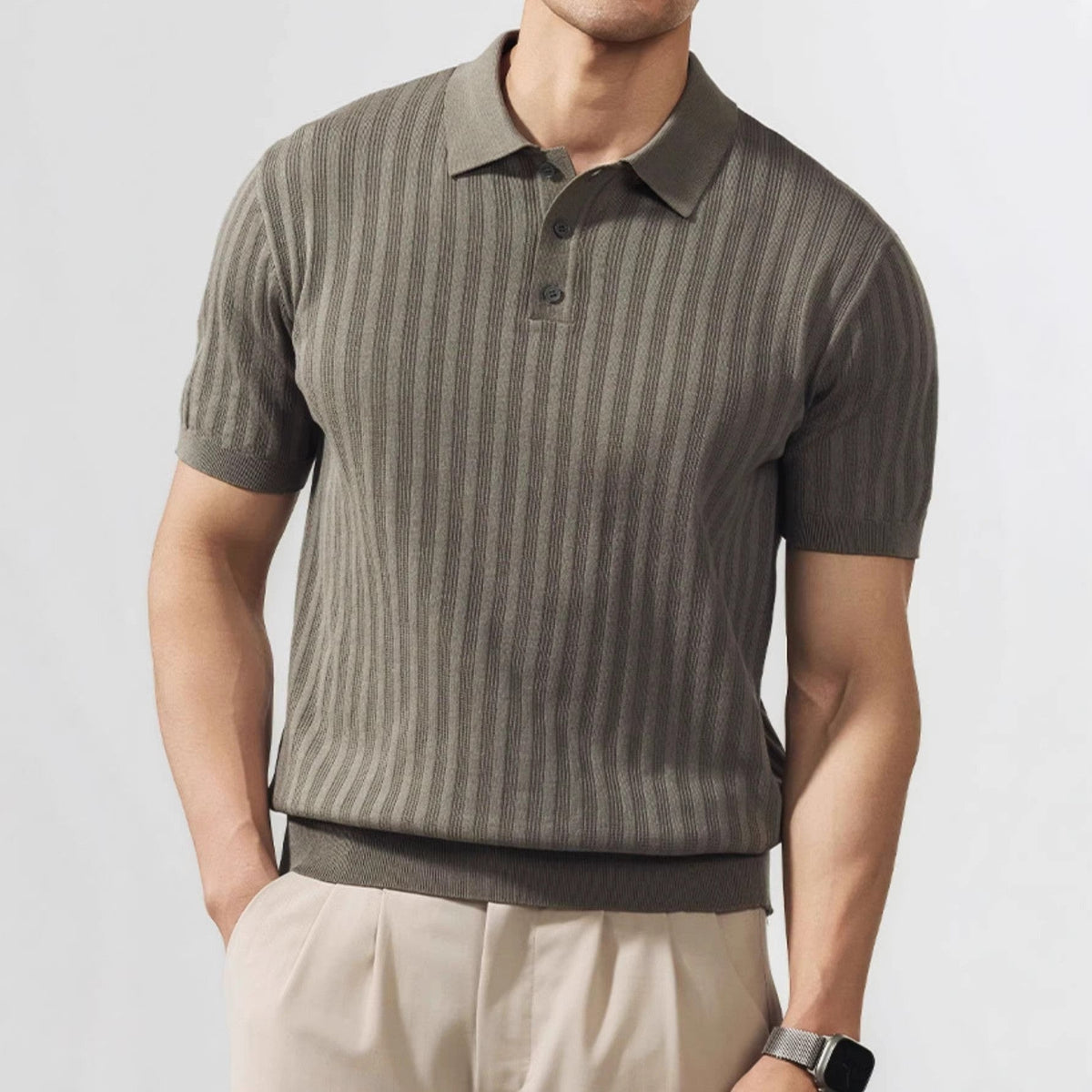 Sage knit polo shirt - Green