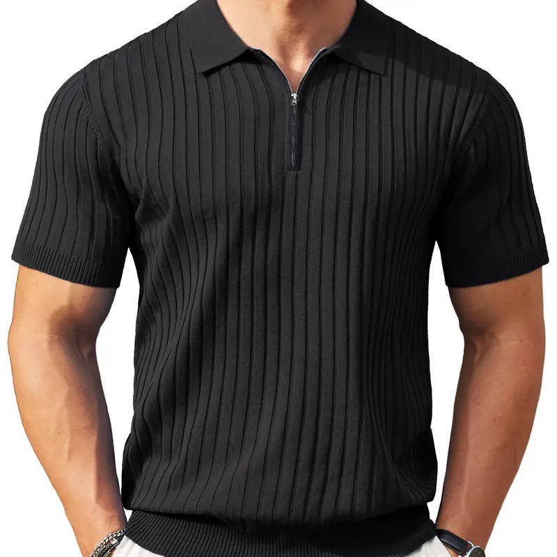 Simon knit polo shirt - Black
