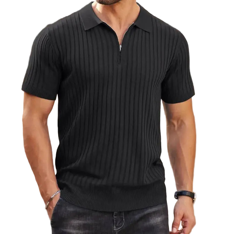 Simon knit polo shirt - Black