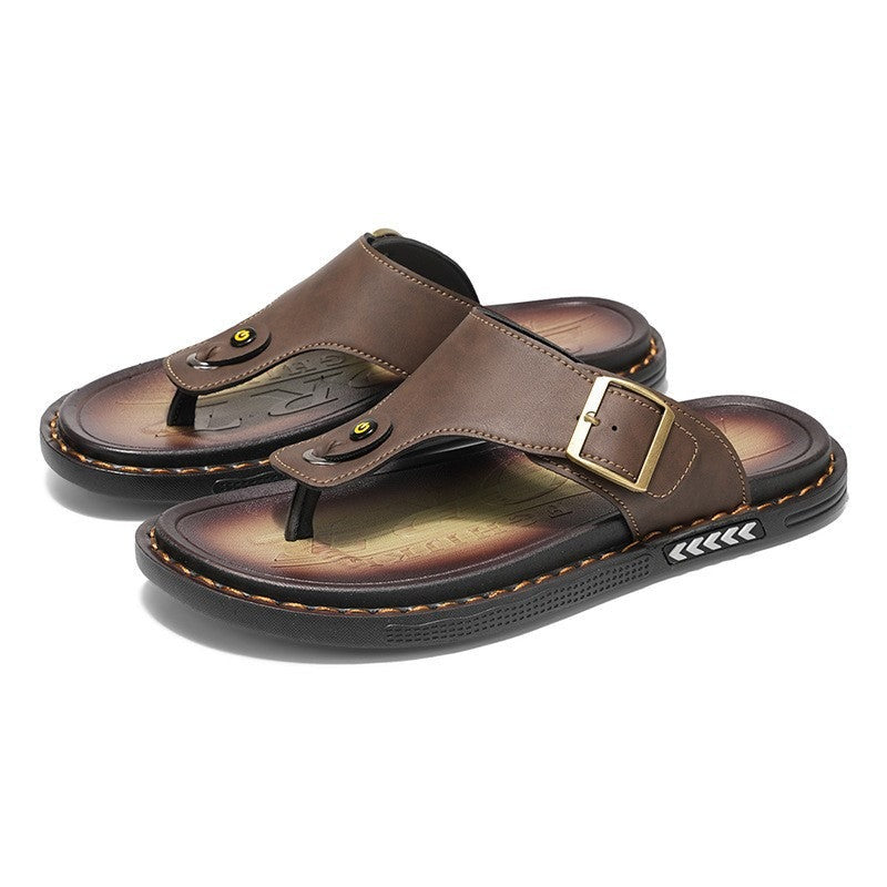 Simon leather thong sandals - Dark Brown