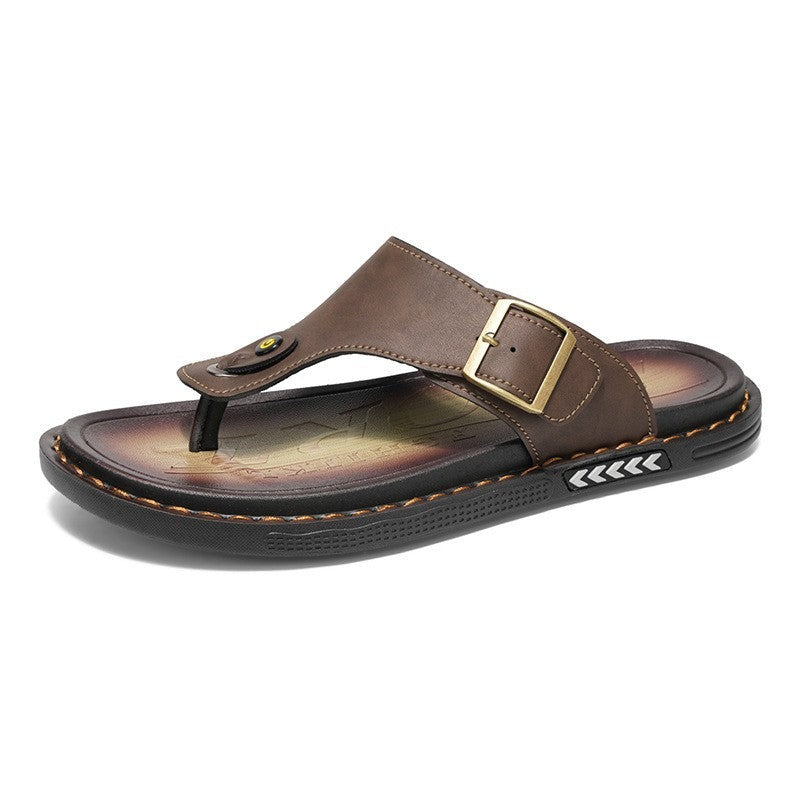 Simon leather thong sandals - Dark Brown