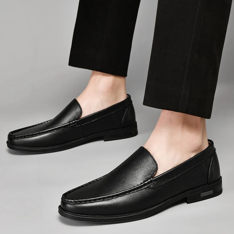 Stefan leather slip on loafers - Black sole