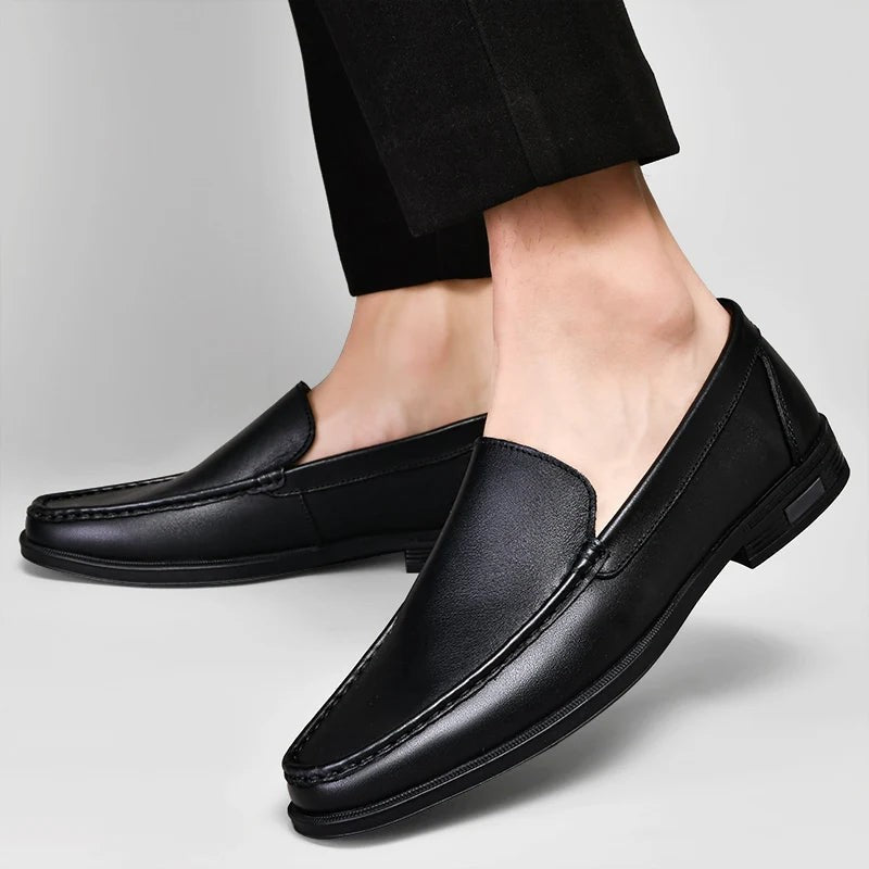 Stefan leather slip on loafers - Black top