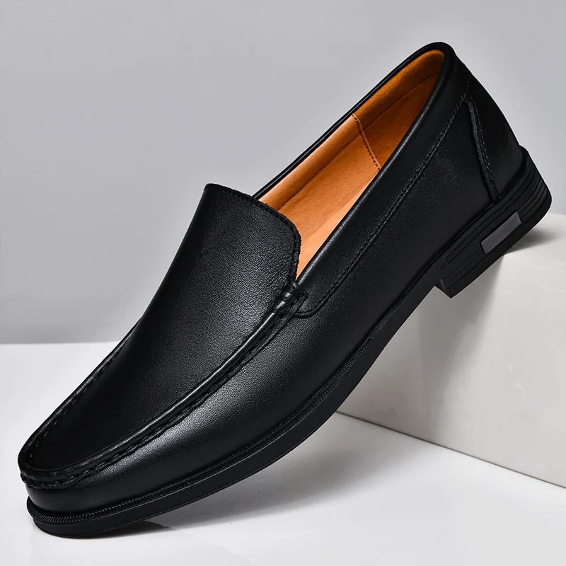 Stefan leather slip on loafers - Black