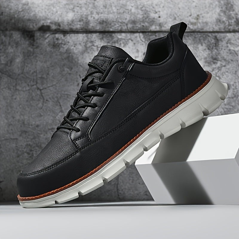 Stefan leather low top dress sneakers - Black pair view