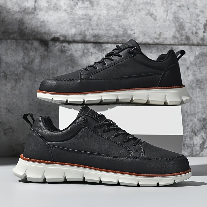 Stefan leather low top dress sneakers - Black