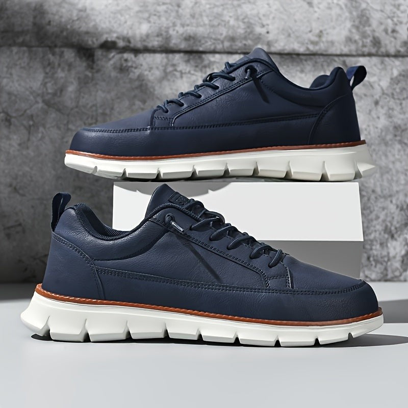 Stefan leather low top dress sneakers - Blue