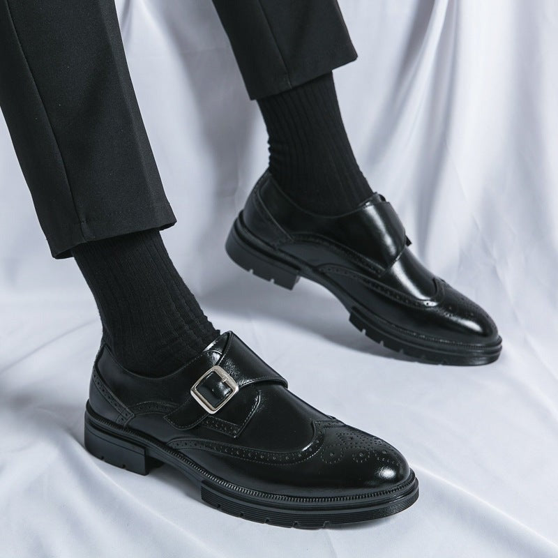 Stefan brogue monk strap dress shoes - Black detail