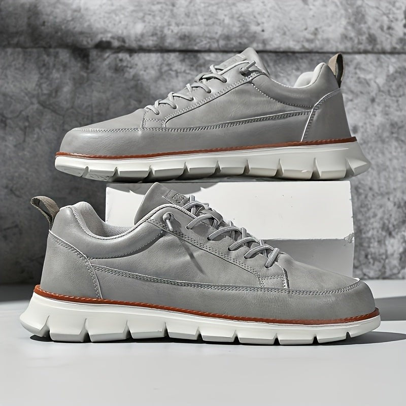 Stefan leather low top dress sneakers - Gray