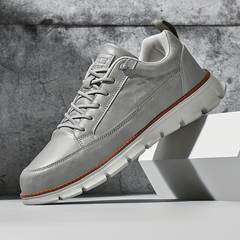 Stefan leather low top dress sneakers - Gray pair view