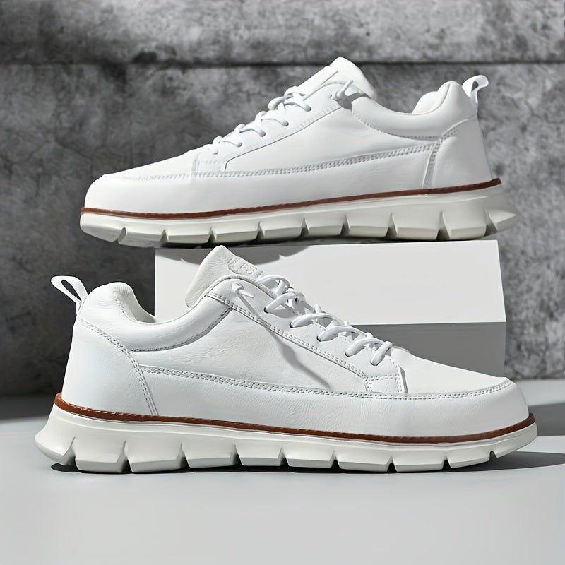 Stefan leather low top dress sneakers - White