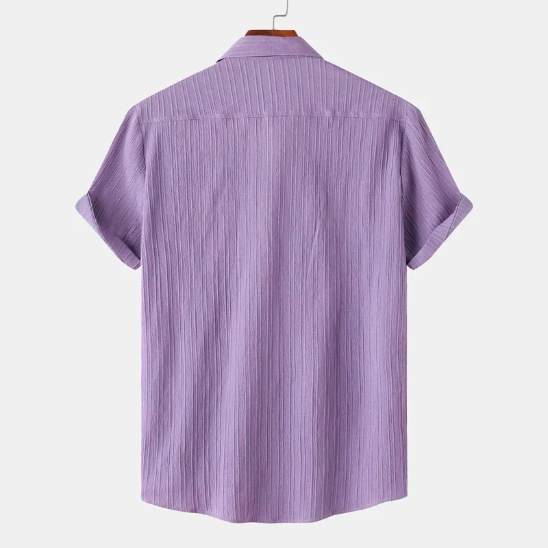 Tobias linen shirt - Purple back view