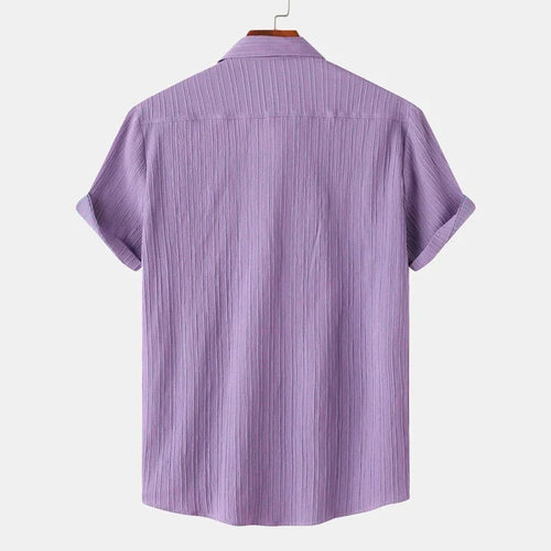 Tobias linen shirt - Purple back view