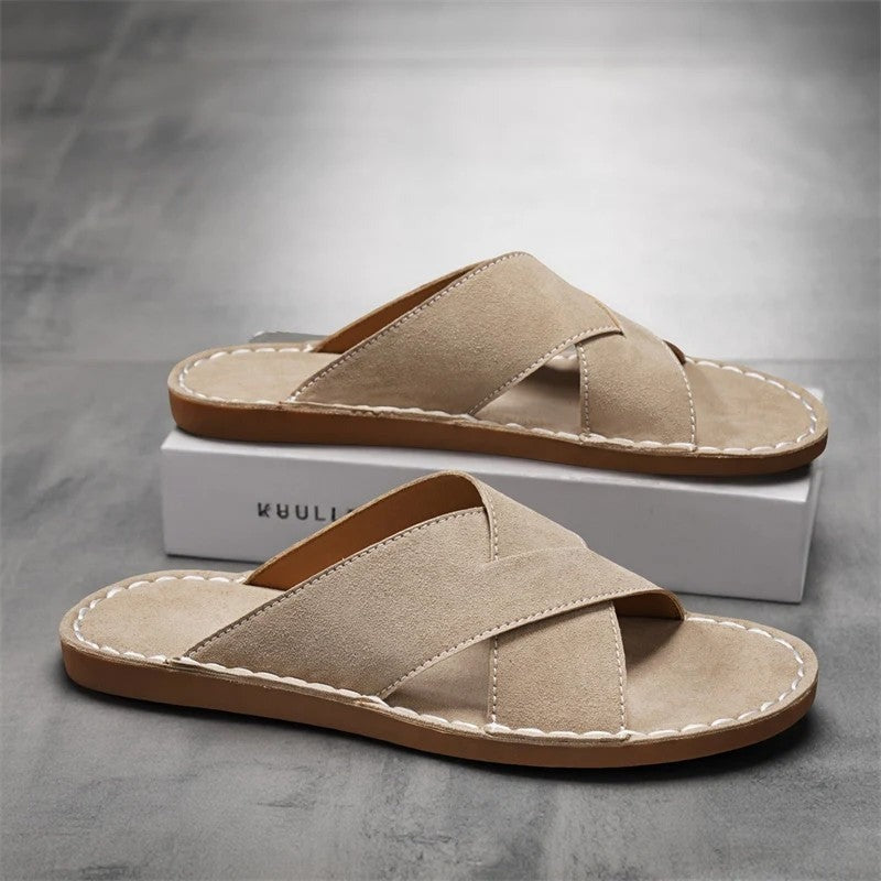 Tomas suede slide sandals - Sand