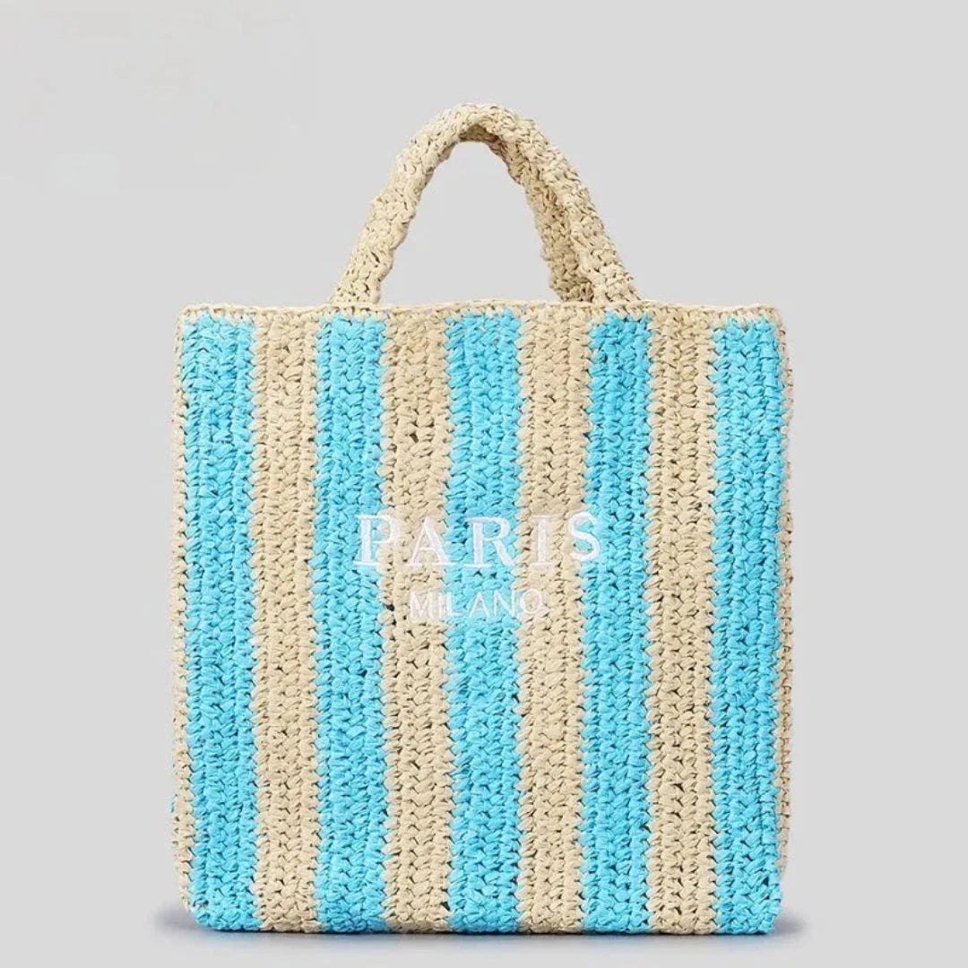 Chloe woven straw tote bag - detail