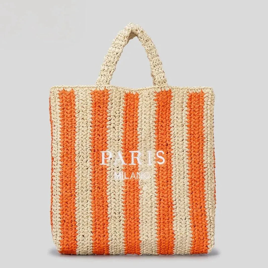 Chloe woven straw tote bag - detail