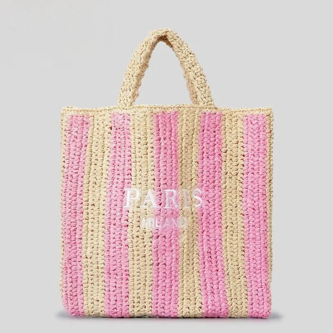 Chloe woven straw tote bag - detail