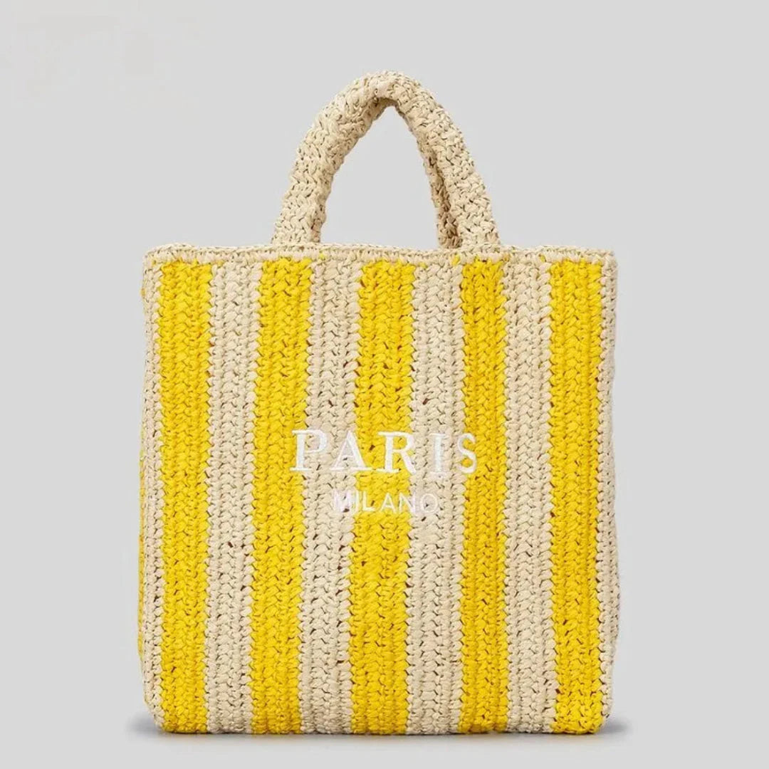 Chloe woven straw tote bag - detail
