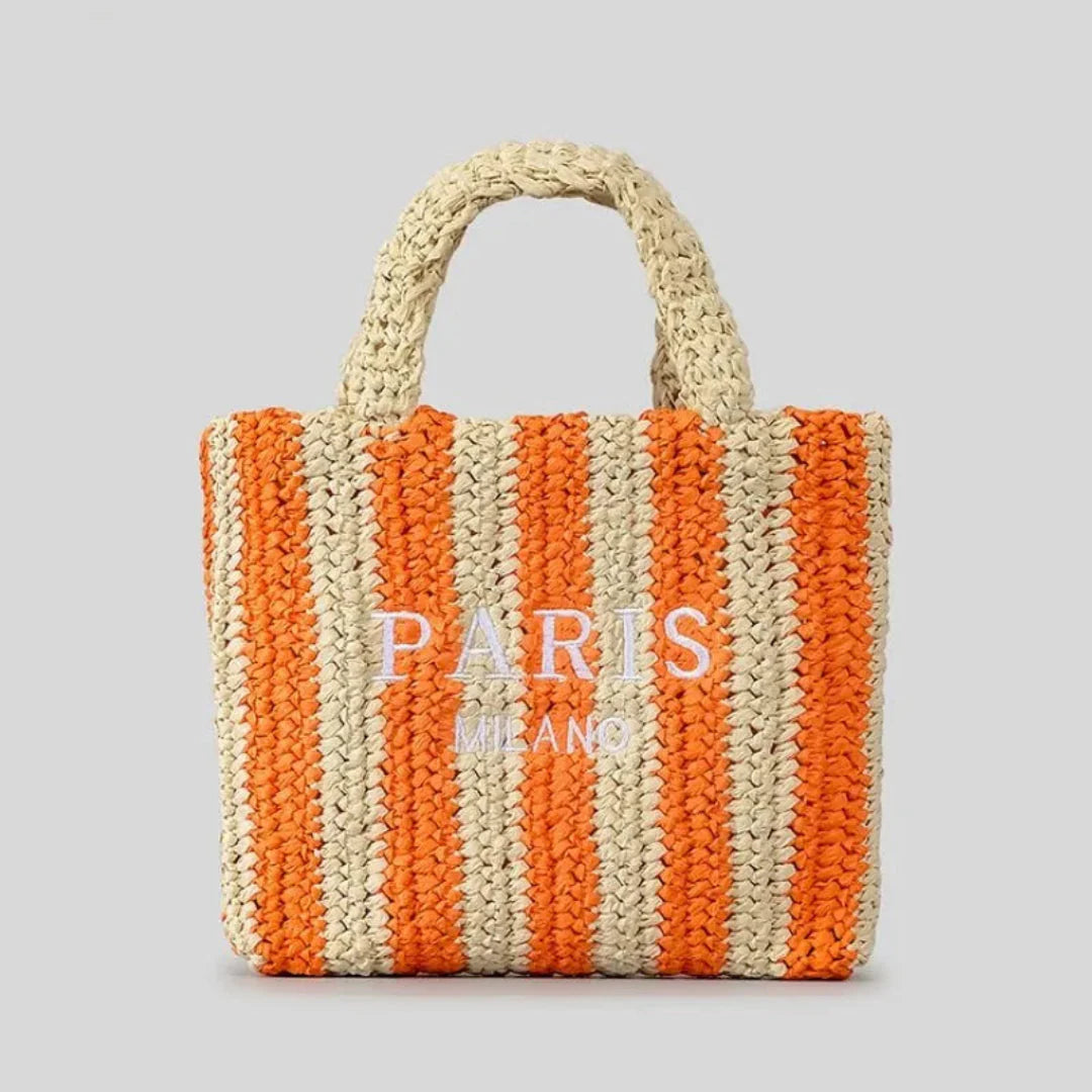 Chloe woven straw tote bag - detail