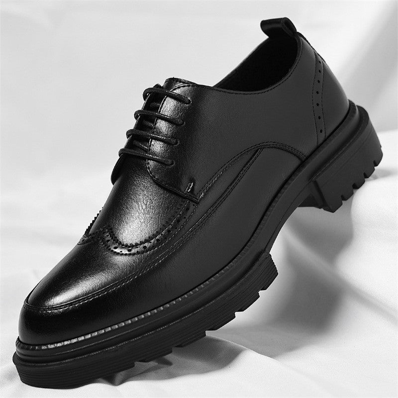 Victor brogue derby dress shoes - Black