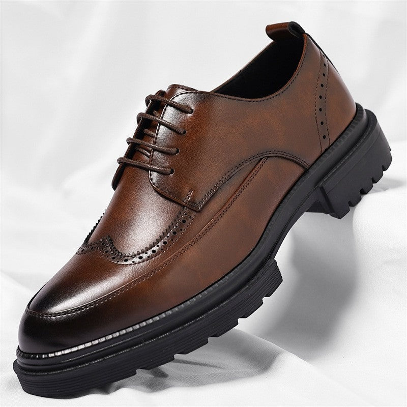 Victor brogue derby dress shoes - Brown