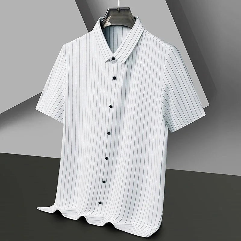 Victor pinstripe polo - White