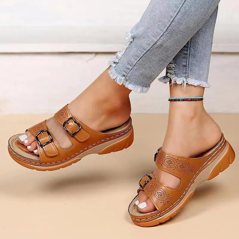 Ava wedge sandals side view