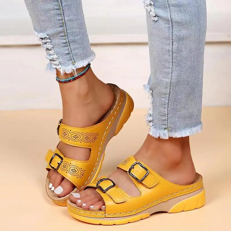 Ava wedge sandals angle view