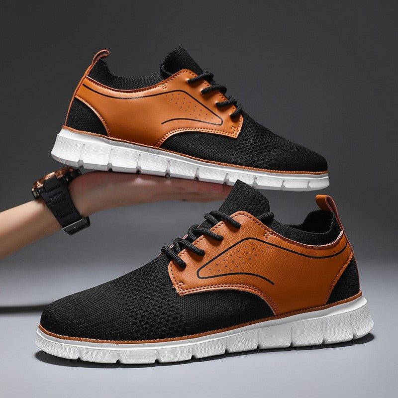 Noah Mesh Leather Sneakers - Black