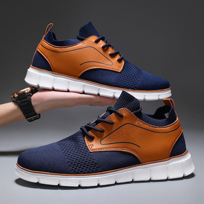 Noah Mesh Leather Sneakers - Blue side