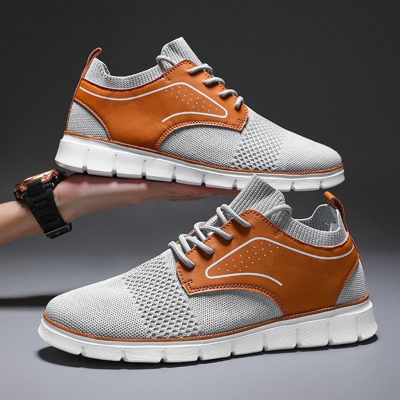 Noah Mesh Leather Sneakers - Gray