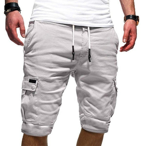 Liam cargo loose shorts white