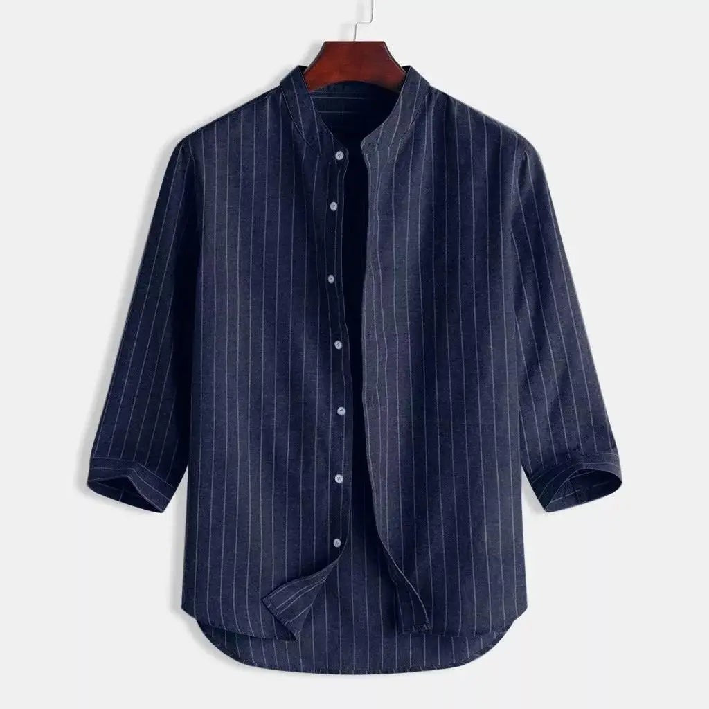 Mason Navy pinstripe shirt